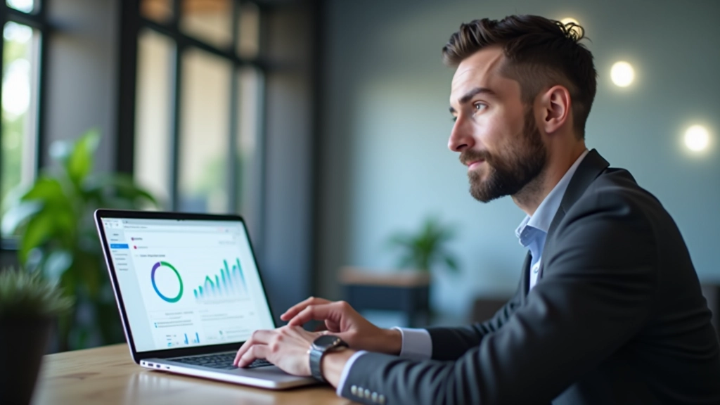 Personne travaillant sur un ordinateur portable, analysant des statistiques et des métriques d'email marketing