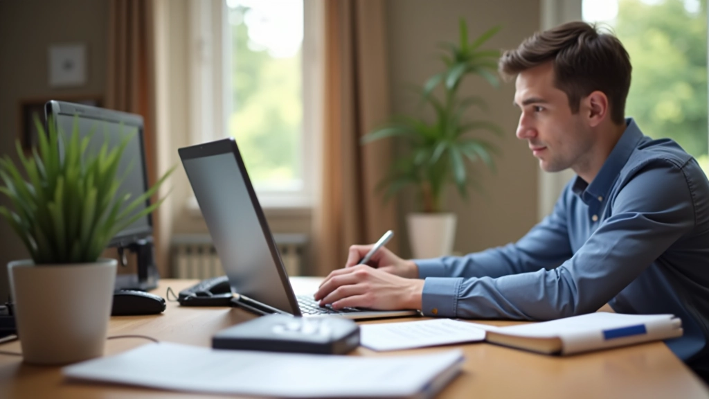 Personne travaillant sur la création de contenu numérique à son bureau avec ordinateur